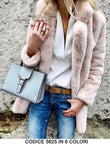 Cappotto Lungo in eco Pelliccia Fashion Collo doppio petto Giacca Pellicciotto Casual Donna in 6 Colori - 5625