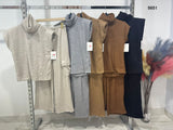 Completo Coordinato Maglia Collo Alto Pantalone Cargo a Zampa Casual Elegante in 6 Colori - 5651
