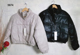 Giubbotto Bomber Collo Alto Zip e Bottoni Giacca Fashion Casual Piumino in 2 Colori - 5674