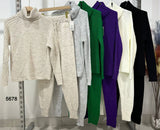 Completo Coordinato Fashion Maglia Collo Alto Pantalone Elastico Tuta Sportiva Casual in 6 Colori - 5678