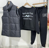 Completo Coordinato Piumino Smanicato Tuta Sportiva Fashion Chamonix France Casual in 4 Colori - 5683
