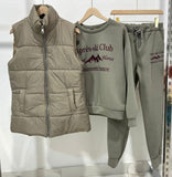 Completo Coordinato Piumino Smanicato Tuta Sportiva Fashion Chamonix France Casual in 4 Colori - 5683