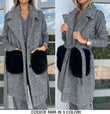 Cappotto Lungo Smanicato Gilet con Cintura Tasche Grandi in Pellicciotto Fashion Casual in 3 Colori - 5685
