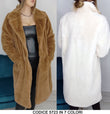 Cappotto in eco Pelliccia Casual Collo Doppio Petto Tasche Laterali Giubbotto Teddy Lungo in 7 Colori - 5723