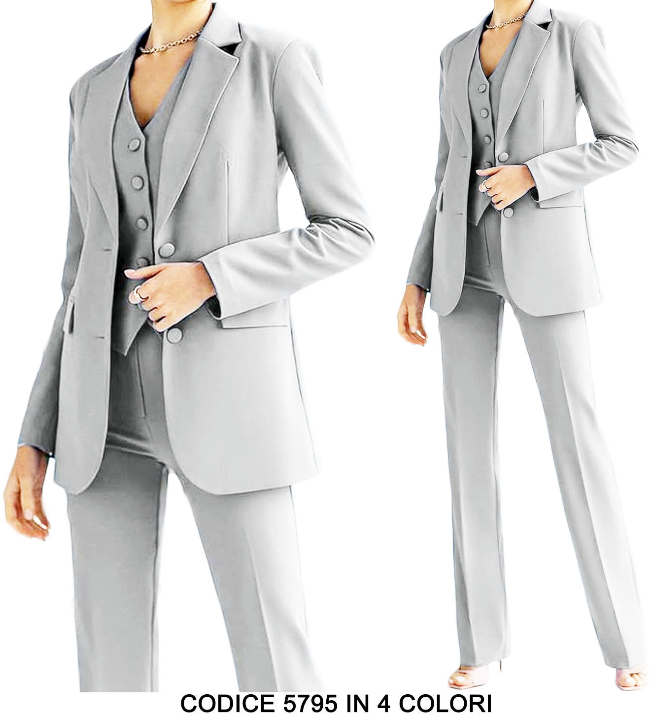 Completo Slim Da Uomo 3 Pezzi - Giacca, Gilet E Pantaloni Per Occasioni Formali - Foto 2