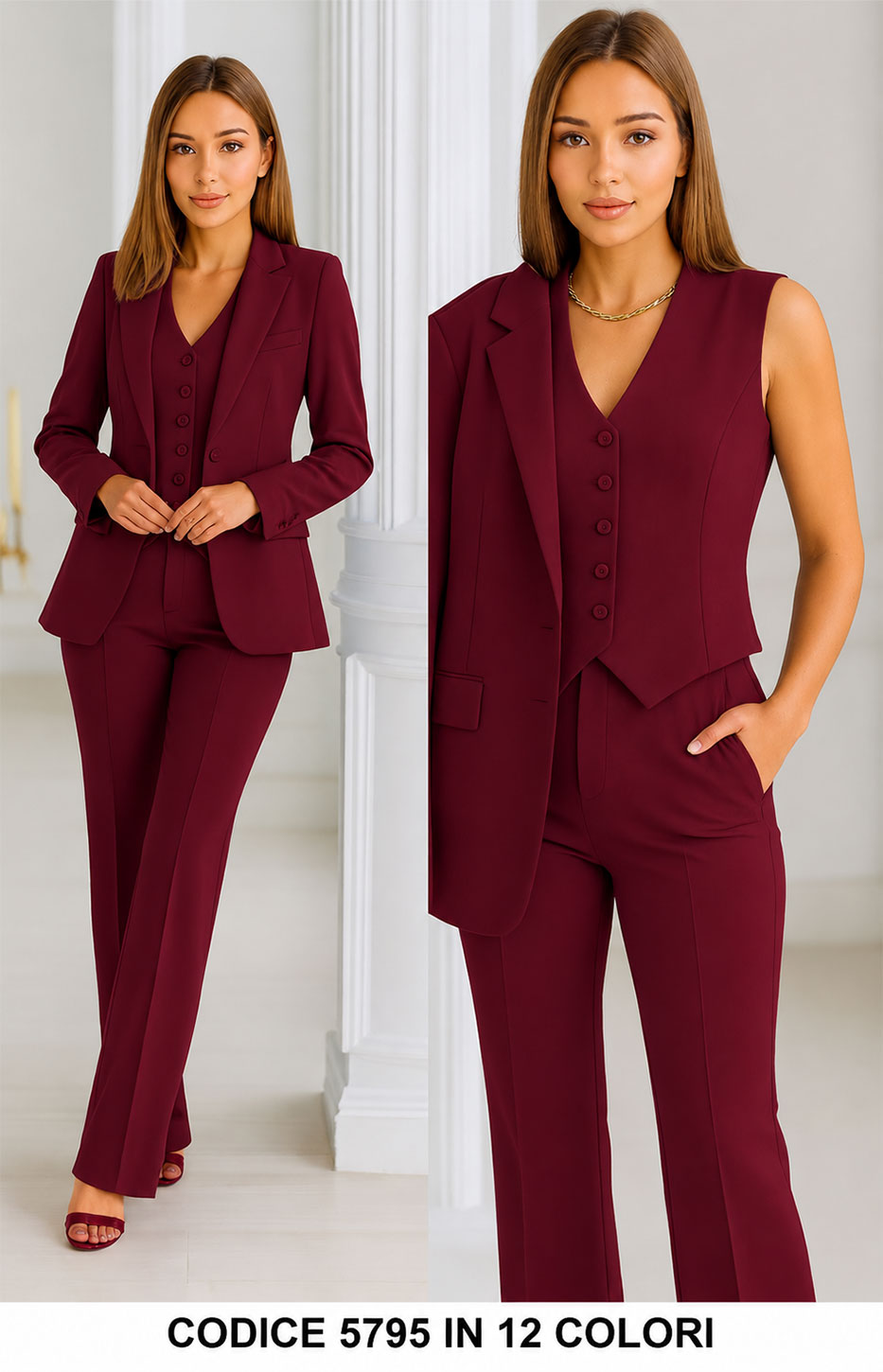 Tailleur 5795 colore Bordeaux