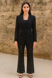 Completo Tailleur Merlettato Giacca e Pantaloni Merletto Elegante e Casual Coordinato Cerimonia in 2 Colori  - 5846