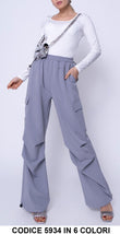 Pantaloni Donna Cargo con Laccetti per Stringere Pantalone Casual Elastico in 6 Colori - 5934