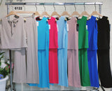 Completo Maglia Top con Fiocco Pantalone Zampa Coordinato Casual Elegante Coordinato in 7 Colori - 6122