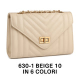 Borsa a Tracolla Trapuntata eco Pelle Donna con Catena Oro Elegante Versatile L.26 x H.15 x P.8 - CL630-1