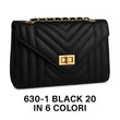Borsa a Tracolla Trapuntata eco Pelle Donna con Catena Oro Elegante Versatile L.26 x H.15 x P.8 - CL630-1