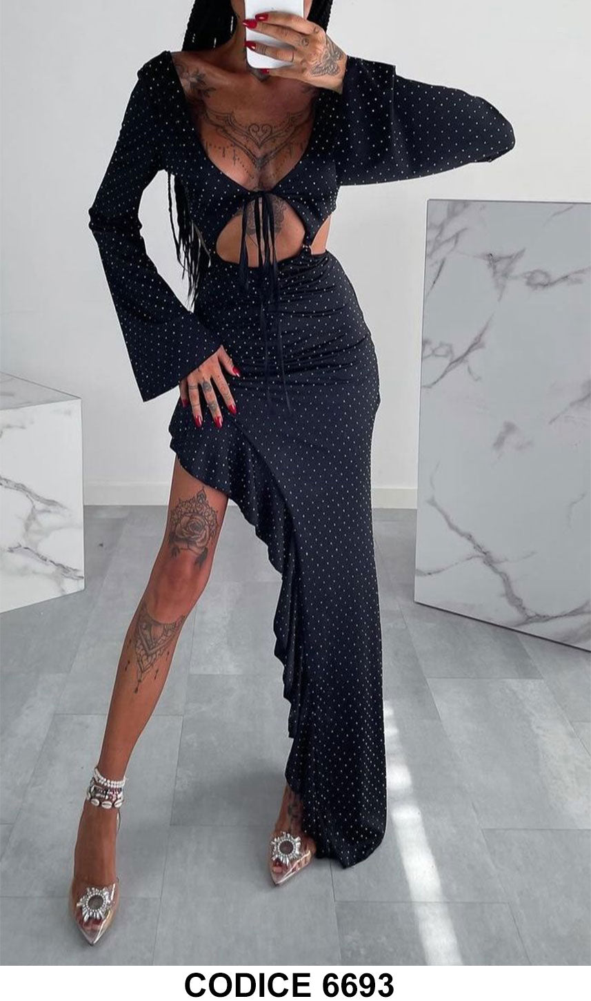 Vestito brillantinato nero hotsell