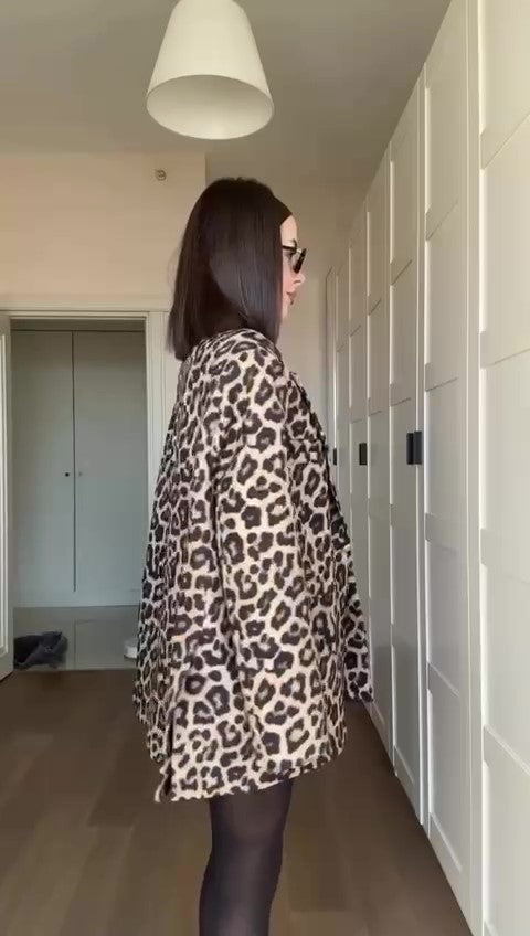 Giacca Donna Animalier Maculata Leopardata Blazer Lungo Casual Elegante - 6858