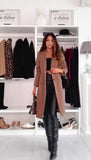 Cappotto Lungo Casual Elegante 2 Bottoni Cappotti Donna Fashion Tasche Estetiche in Nero - 6941Out
