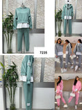 Completo Casual Felpa con Cappuccio Pantalone Elastico Coordinato Targhetta Scritta in 3 Colori - 7235