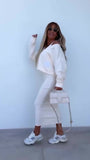 Completo Casual Maglia Felpa Gonna Lunga con Spacco Coordinato Fashion in 8 Colori - 7246