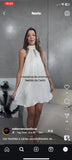 Abito Corto Casual con Fascia Regolabile Smanicato Vestito Elegante Tessuto Morbido in 7 Colori - 7266