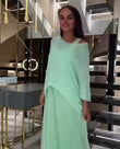 Completo Casual Maglia Manica 3/4 Vestito Lungo Bretelle Velato Coordinato Fashion in 6 Colori - 7383