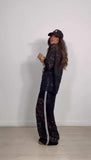 Completo Casual Never Give Up 99 Maglia Los Angeles Pantalone Coordinato Semi Trasparente in 7 Colori - 7414