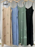 Abito Lungo Casual con Bretelle Applicazione di Strass Vestito Estate Elegante in 4 Colori - 7465