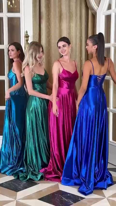 Abito Lungo Elegante Cerimonia Damiegelle Effetto Lucido Rasato Scollatura Brillantini Vestito in 6 Colori - 7501
