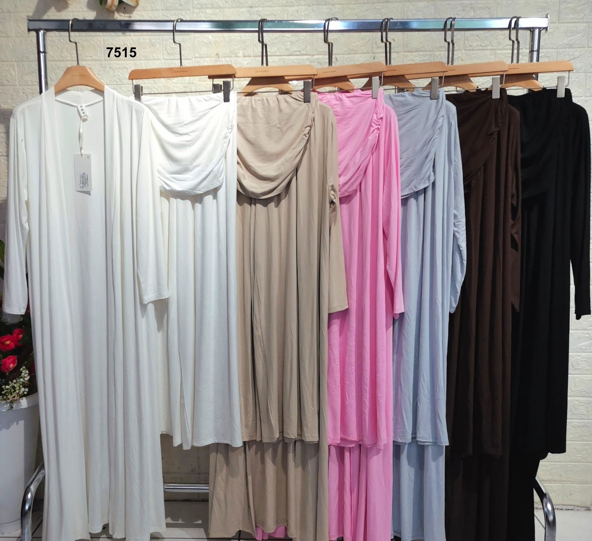Completo Casual 3 Pezzi Maglia Lunga Cardigan Top Pantalone Lungo Palazzo Coordinato Fashion in 7 Colori - 7515