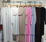 Completo Casual 3 Pezzi Maglia Lunga Cardigan Top Pantalone Lungo Palazzo Coordinato Fashion in 7 Colori - 7515