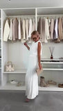 Completo Casual Maglia Smanicata Pantalone Plissettato Palazzo Coordinato Estate Fashion in 6 Colori - 7516