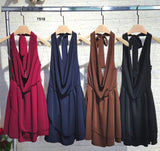 Tuta Intera Corta Tutina Schiena Scoperta Scollo Profondo Jumpsuit Elegante Sensuale Casual in 4 Colori - 7518