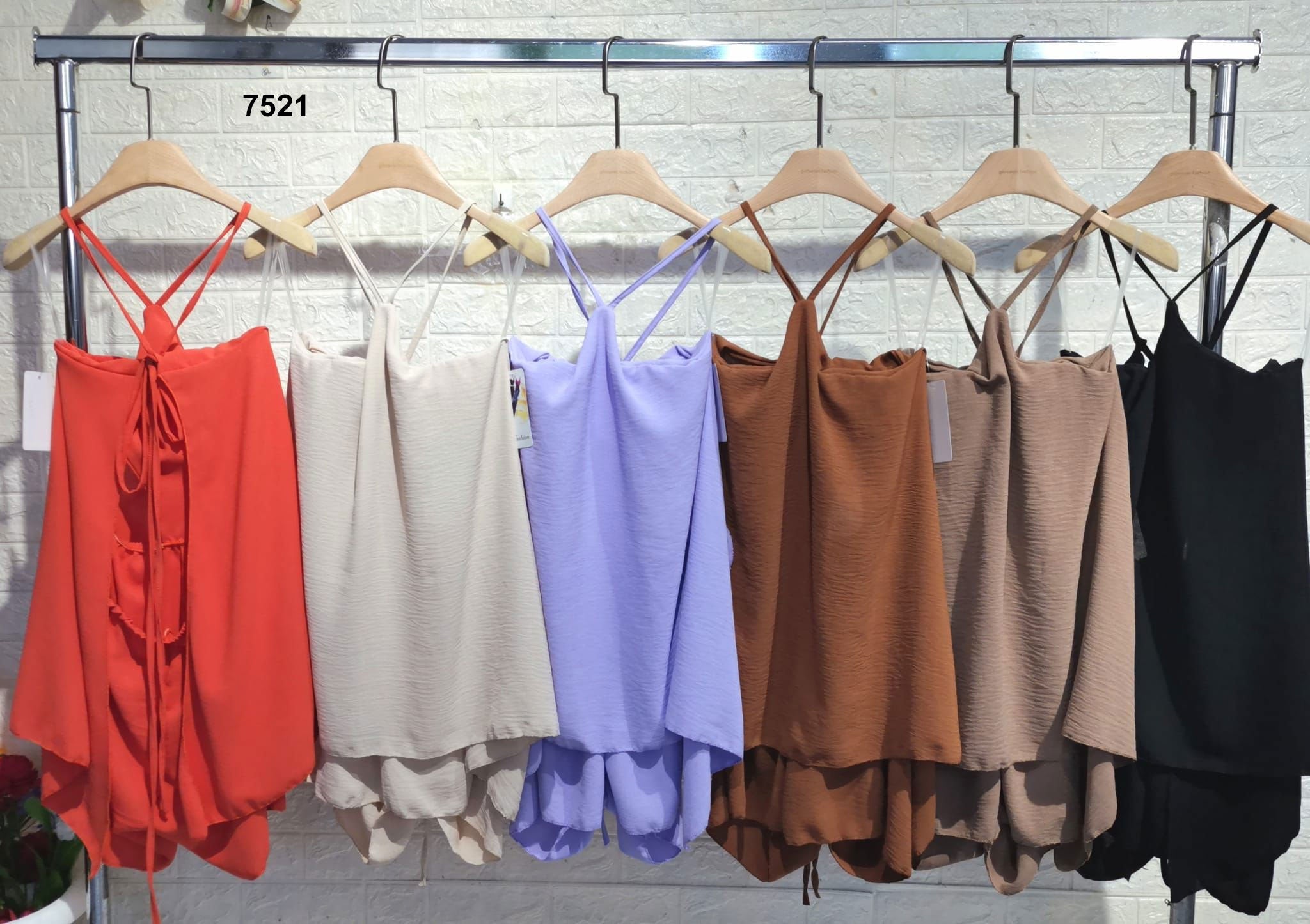 Tuta Intera Corta Multivelo Effetto Blusa Jumpsuit Casual Sensuale Evento Serata in 6 Colori - 7521