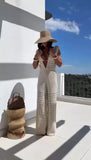 Tuta Casual Intera Estate Smanicata Scollo V Pantalone Palazzo Copricostume Traforato in 6 Colori - 7534