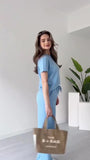 Completo Maglia Mezza Manica Pantalone Palazzo Coordinato Tuta Sportiva Casual in 7 Colori - 7576