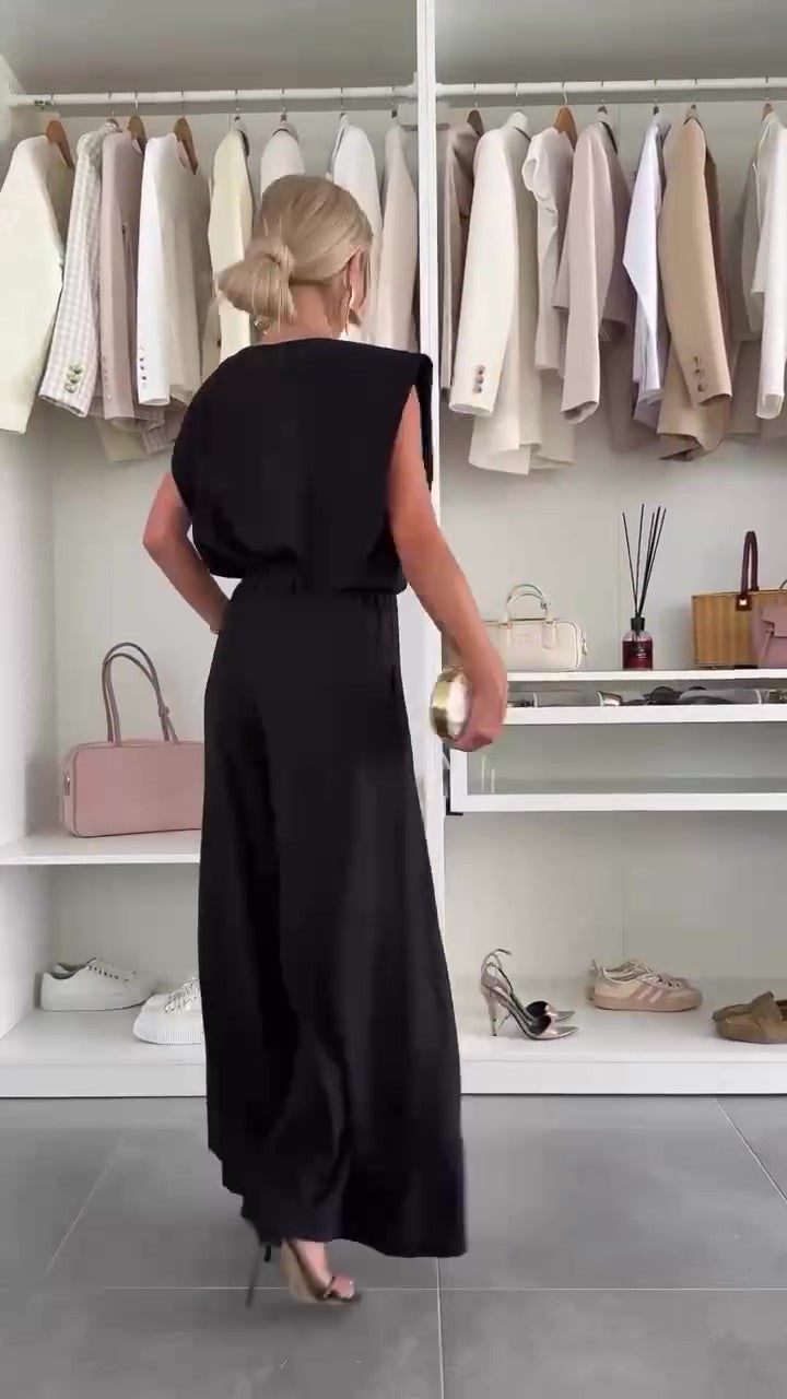 Completo Elegante Maglia Mezza Manica Pantalone Palazzo Largo Ampio Coordinato Casual in 7 Colori - 7580