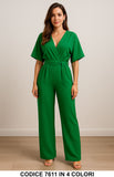Elegante Tuta Lunga Donna con Maniche a Kimono e Cintura in Vita Jumpsuit Casual Estate in 4 Colori – 7611