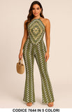 Completo Palazzo Flare con Top a Fazzoletto Fantasia Zig Zag Coordinato Effetto Ottico in 5 Colori – 7644