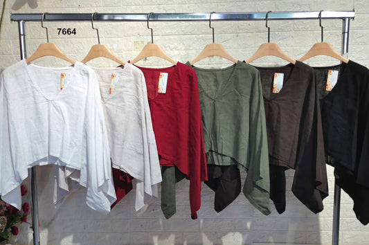 Completo Maglia Scollo V Pantalone Elastico Palazzo Coordinato Casual Estate Aperitivo in 6 Colori - 7664