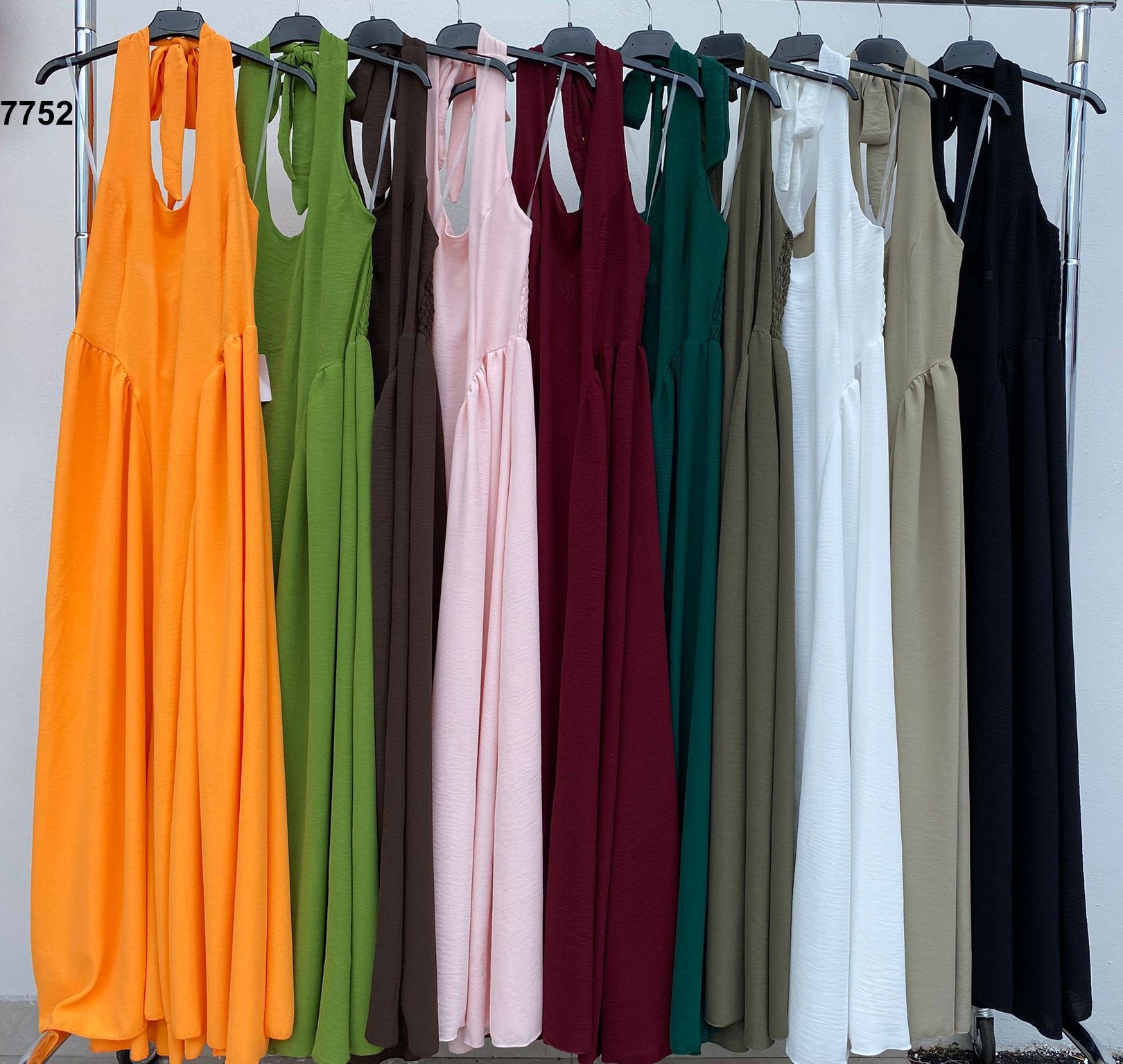 Abito Lungo Estivo con Scollo All'Americana Vestito Casual Estate in 10 Colori – 7752