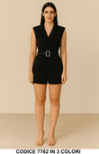 Tutina Elegante a Pois con Cintura Jumpsuit Estate Evento Casual Aperitivo in 3 Colori – 7762