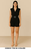 Tutina Elegante a Pois con Cintura Jumpsuit Estate Evento Casual Aperitivo in 3 Colori – 7762