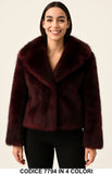 Giacca in eco Pelliccia corta con collo ampio Giubbotto Fashion Pellicce in 4 colori - 7794