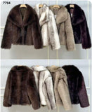 Giacca in eco Pelliccia corta con collo ampio Giubbotto Fashion Pellicce in 4 colori - 7794