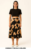 Completo Maglia crop top con gonna midi fantasia Coordinato Casual in 3 varianti – 7795