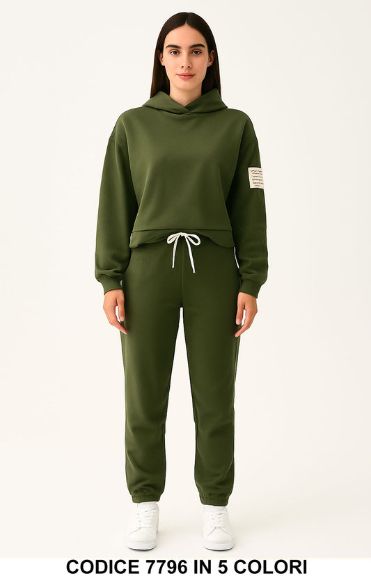 Tuta casual con felpa e cappuccio pantalone jogger Completo Sportivo in 5 colori - 7796