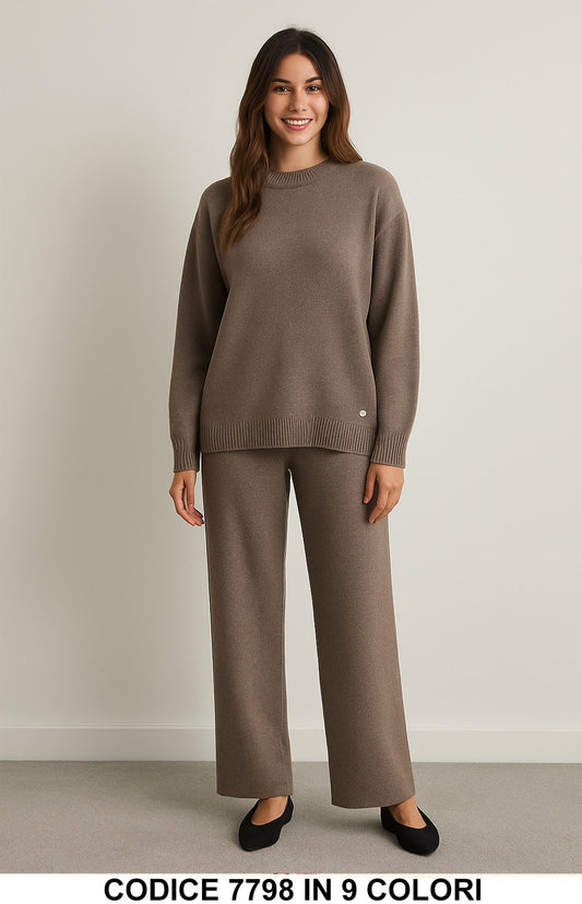 Completo Casual Tuta Sportiva Maglia Pantalone in maglia Coordinato Elegante in 9 colori – 7798