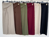 Pantalone elegante con drappeggio e bottone gioiello Pantaloni Palazzo in 6 colori – 7831