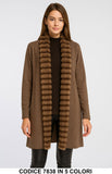 Cardigan elegante con bordo in eco pelliccia Maglia Lunga Fashion in 5 colori – 7838