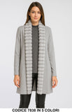 Cardigan elegante con bordo in eco pelliccia Maglia Lunga Fashion in 5 colori – 7838