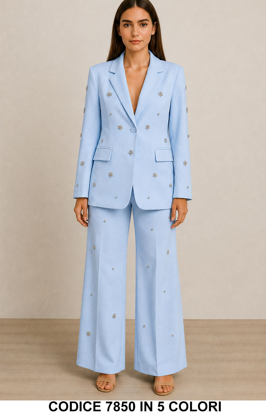 Celeste donna elegante Made in Italy