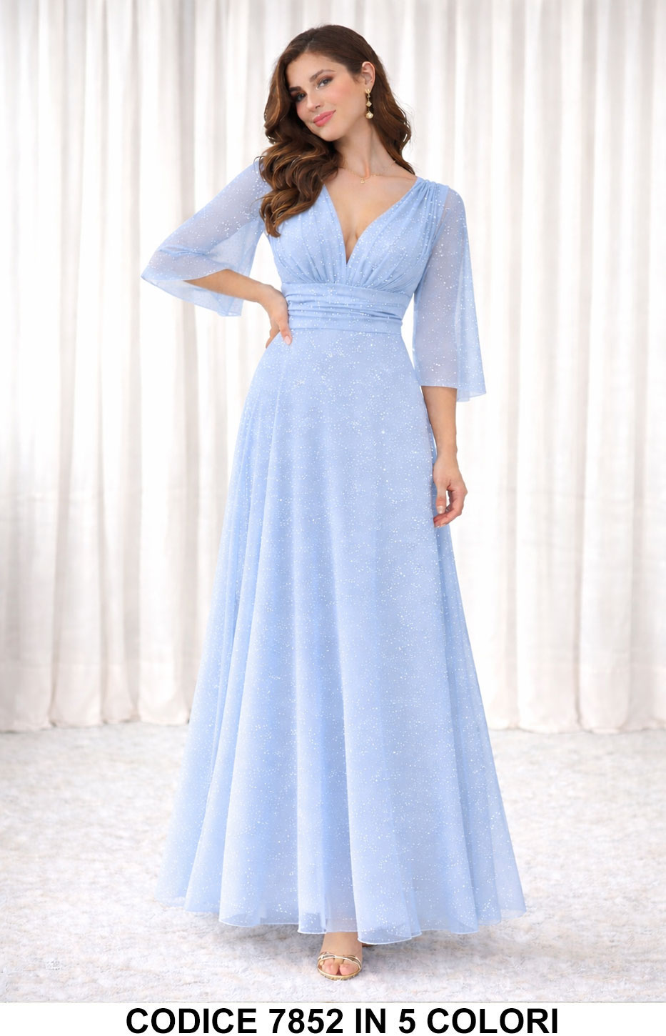 Celeste donna elegante Made in Italy