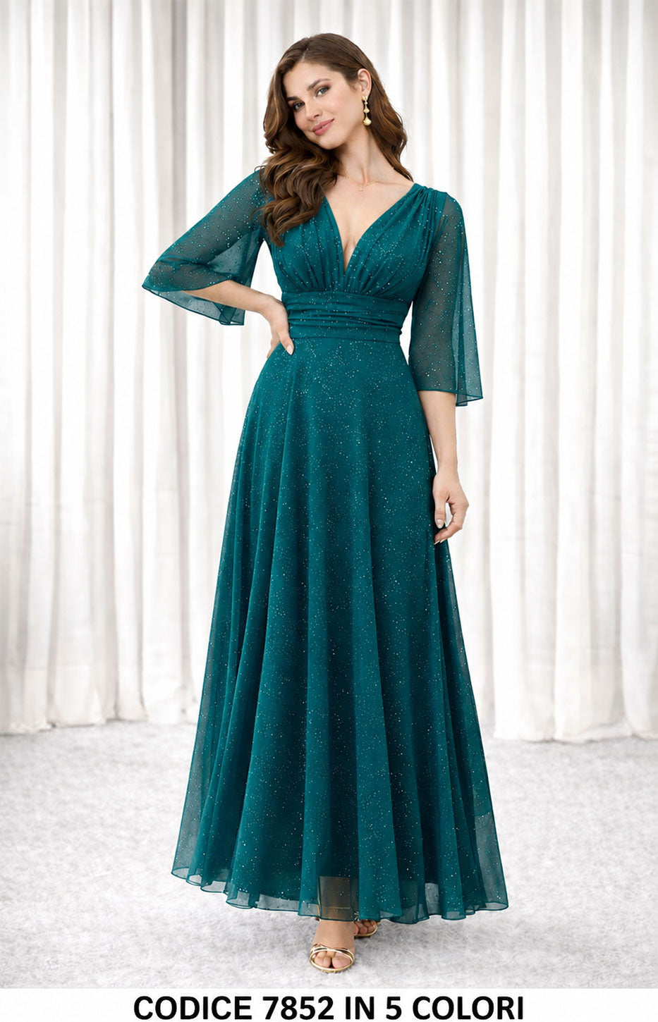 Verde Petrolio donna elegante Made in Italy